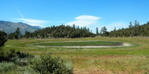 Summit Lake without any water.