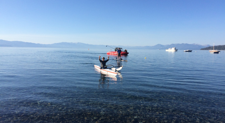 Canoeist sets records on Lake Tahoe