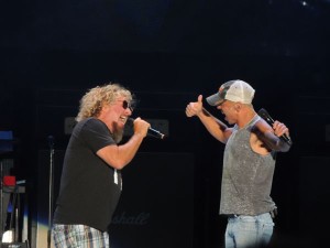 Sammy Hagar and Kenny Chesney turn the show into pure rock for a few songs.