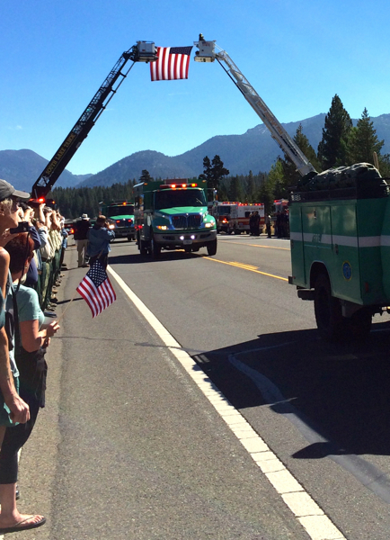First responders and the South Shore community pay their respects to Michael Hallenbeck. Photos/Kim Wyatt