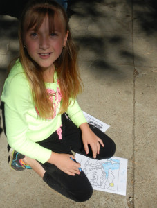 Amy Jo Storlie colors a watershed.