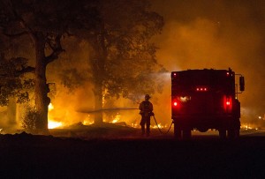 Tinder dry terrain in California is causing explosive fires. Photo/CalFire