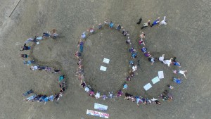Climate change activists gather in South Lake Tahoe on Oct. 13 to put a call for change. Photo/Provided