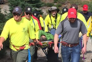 A Bay Area man is carried out of the wilderness in Incline. Photo/Provided