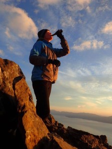 Drinking to the accomplishment and to being 50. Photo/Darla Sadler