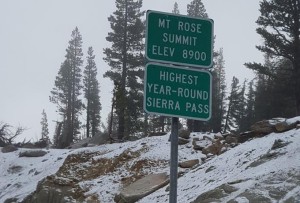 Snow is falling Oct. 28 at the higher elevations of Lake Tahoe. Photo/National Weather Service