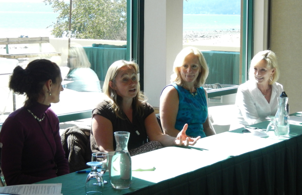Talking about how to get things done when it seems impossible are, from left, Rebecca Bryson, Kathy Haven, Kristin York and Cindy Gustafson. Photos/LTN