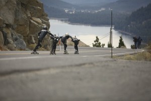 Professional skateboarders conquer old Highway 40. Photo/Red Bull