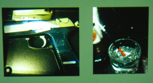 SLEDNET agents confiscated this gun and at the same bust found a syringe in warm water to keep the heroin from solidifying. 