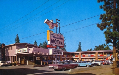 The Thunderbird Lodge was prominent on Laurel Avenue in the 1960s. Photo/South Lake Tahoe