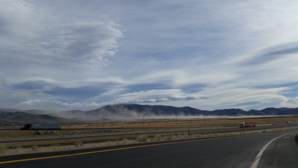 Wind churns up dust in the Washoe Valley on Dec. 9 in advance of a winter storm. Photo/Carolyn E. Wright/Copyright