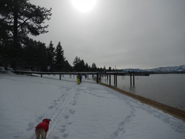 No ducking required to ski under the docks.