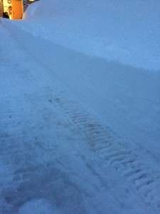 Residents in Meyers on Jan. 15 are blowing more than a foot of snow from driveways. Photo/Provided