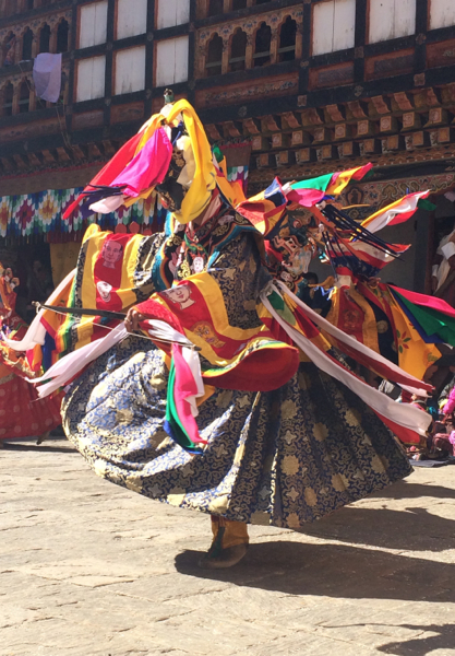 A dancer at the Trashigang Tsechu Festival in Bhutan. Photo/Toni Neubauer
