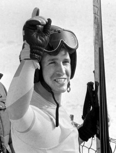 FILE - In this Feb. 16, 1984 file photo, American skier Bill Johnson smiles after he won the gold medal in men's downhill competition at the Winter Olympics games on Mt. Bjelansnica near Sarajevo, Bosnia-Herzogovina. The U.S. ski team says the former Olympic downhill champion has died after a long illness. He was 55. Megan Harrod, a spokeswoman for the U.S. Alpine team, says Johnson died Thursday, Jan. 21, 2016 at an assisted living facility in Gresham, Ore. (AP Photo/File)
