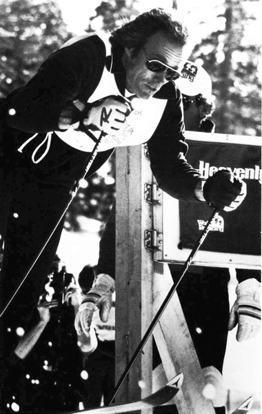 Clint Eastwood competes in the John Denver Celebrity Ski Classic. Photo/Heavenly Mountain Resort