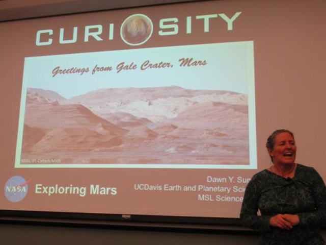 Dawn Sumner talks about Curiosity's mission on Mars. Photo/Denise Haerr