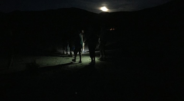 Full moon hike at Washoe Lake