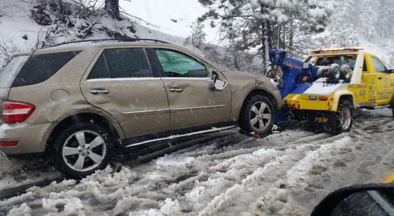 Snow + bad driving = multiple crashes