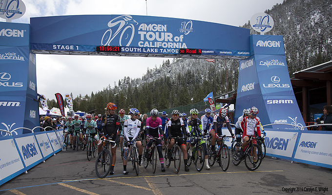 This is the second year South Lake Tahoe is a host city for the women's Amgen Tour of California. Photo Copyright 2016 Carolyn E. Wright
