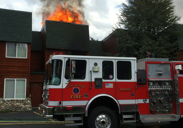 Fire destroys seven condos in Tahoe Keys on May 3. Photo/Kathryn Reed