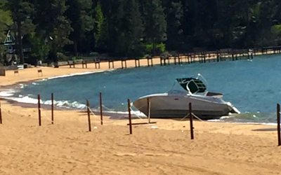Wind damages boats at Zephyr Cove