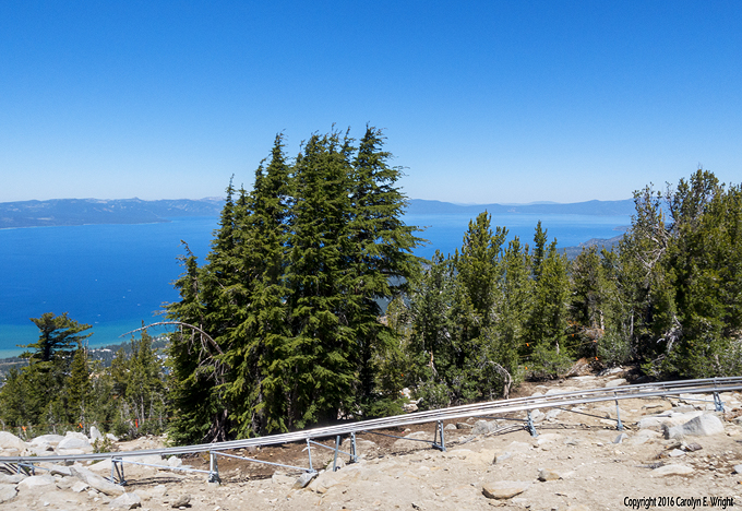 Lake Tahoe is hard to miss from the coaster. Photo Copyright 2016 Carolyn E. Wright