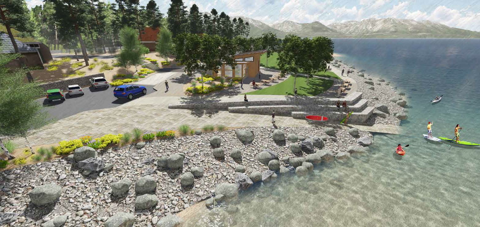 This is a rendering of the preferred alternative for Regan Beach. Drawing/Design Workshop