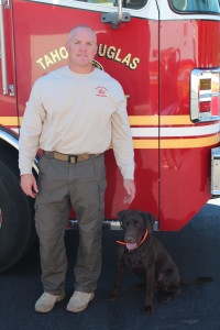 TDFPD Battalion Chief Todd Moss with Gunner. Photo/Provided