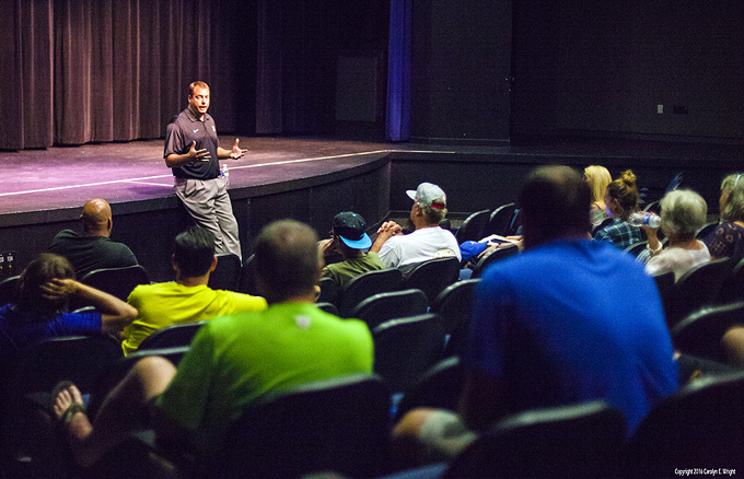 Jerrod Haase offers tips to South Shore youth coaches. Photo Copyright 2016 Carolyn E. Wright