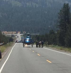Motorcyclist thrown from bike because of deer