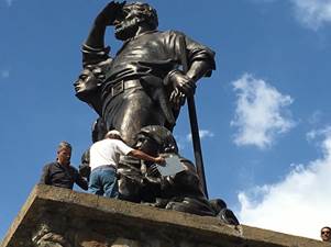 The Donner statue in Truckee may be refurbished. Photo/Sierra State Parks Foundation