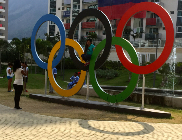 Signs of the Olympics are prominent. Photo/Louise Feller