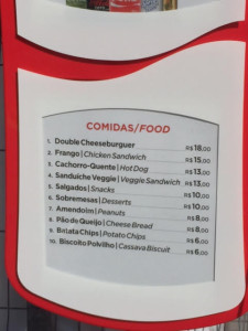 Food options are the same at most venues.