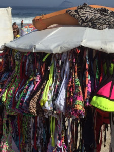 Swim suits are sold on the beaches in Brazil