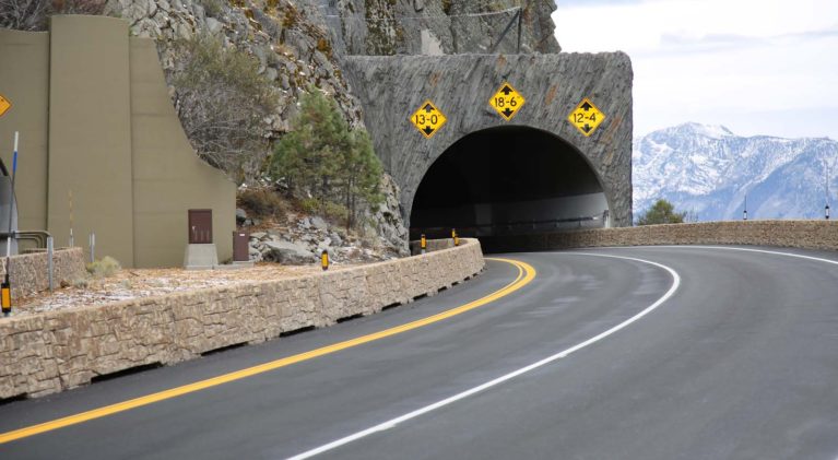 Cave Rock tunnel, paving complete