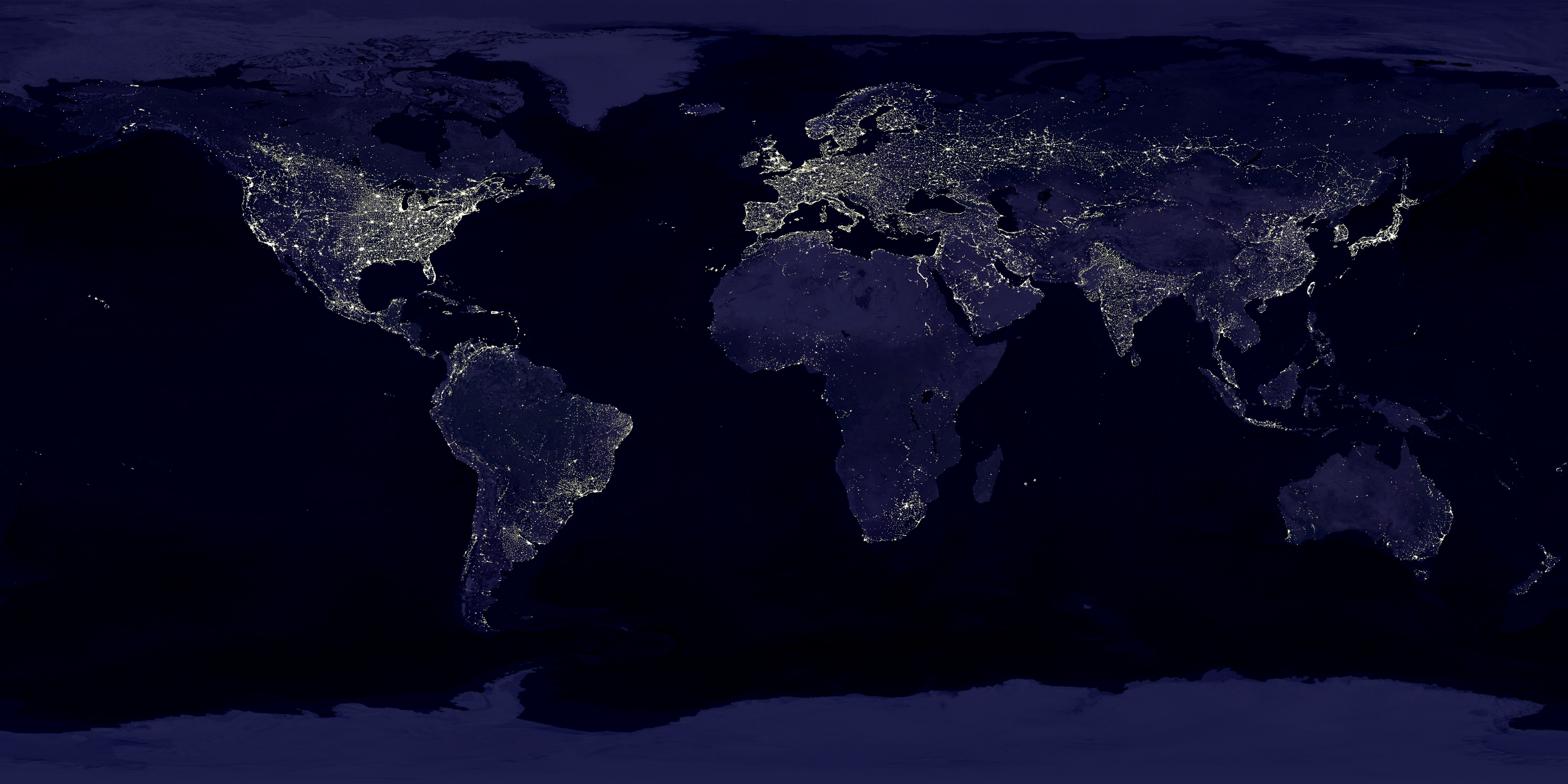 The night sky is impacted by light pollution. Photo/NASA
