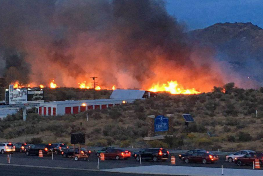 A wildland fire is burning in Carson City. Photo/Reno Fire Department