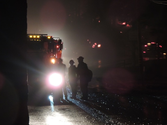 Crews on Oct. 14 make an assault on the Emerald Fire. Photo/Taylor Flynn/Tahoe Mountain News