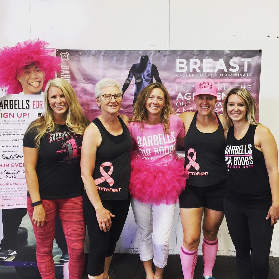 Barbells for Boobs supporters.