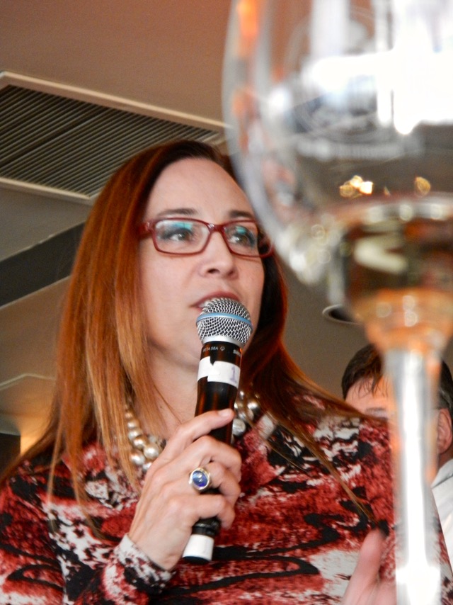 Violet Grgich wine gives a history lesson to diners. Photo/Kathryn Reed