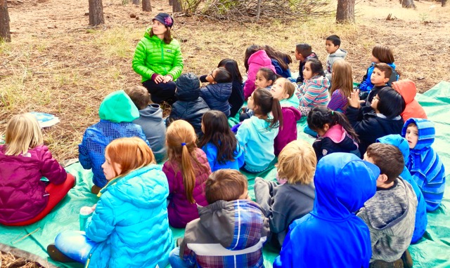 Maria Mircheva with the Sugar Pine Foundation talks about trees and bushes. Photo/Kathryn Reed