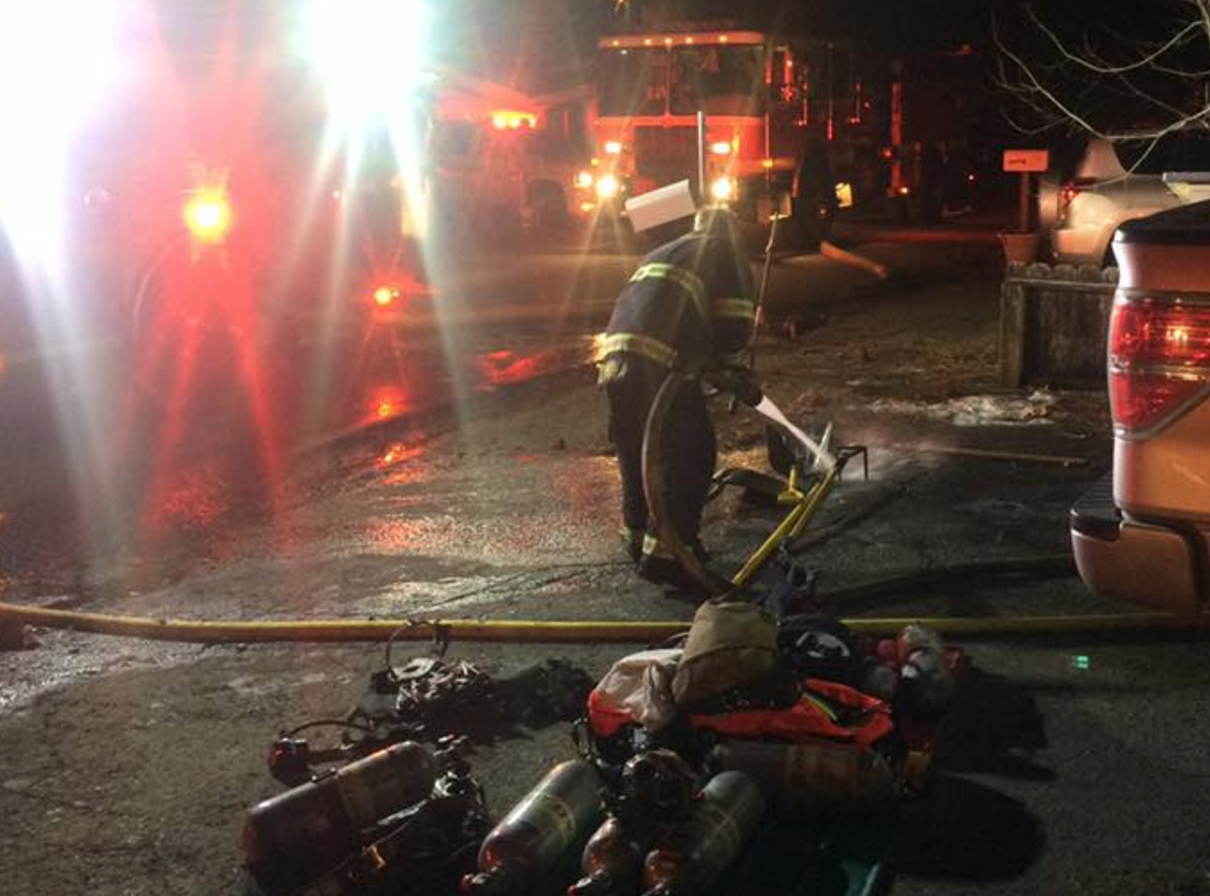 South Lake Tahoe crews work to contain a Dec. 14 structure fire. Photo/Provided