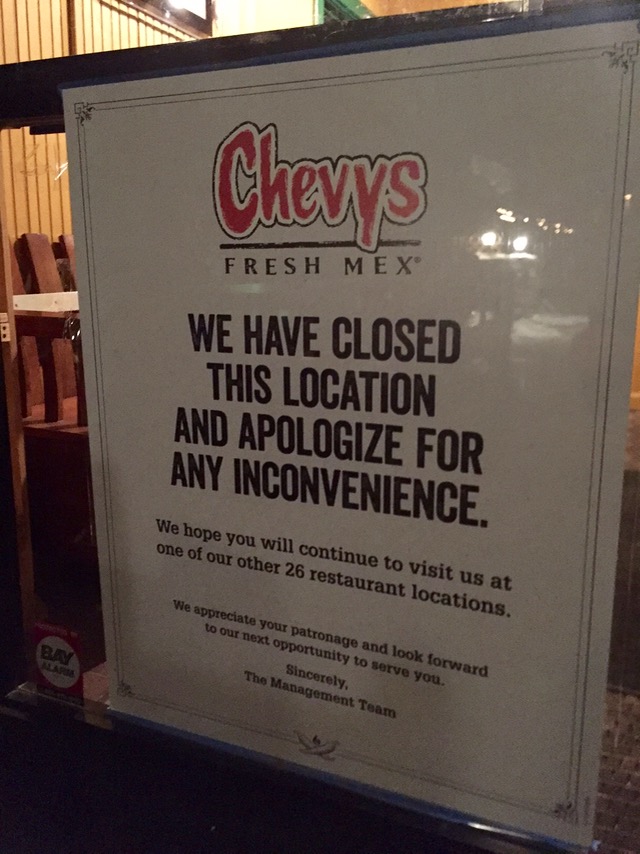 Chevys in South Lake Tahoe is closed. Photo/LTN