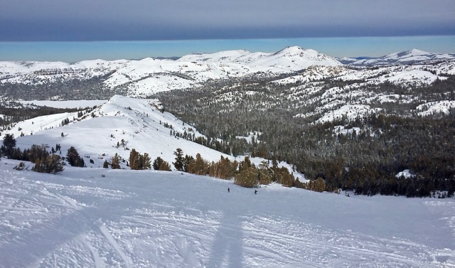 The view on Dec. 25 from the top of Happiness Is at Kirkwood. Photo/Kathryn Reed