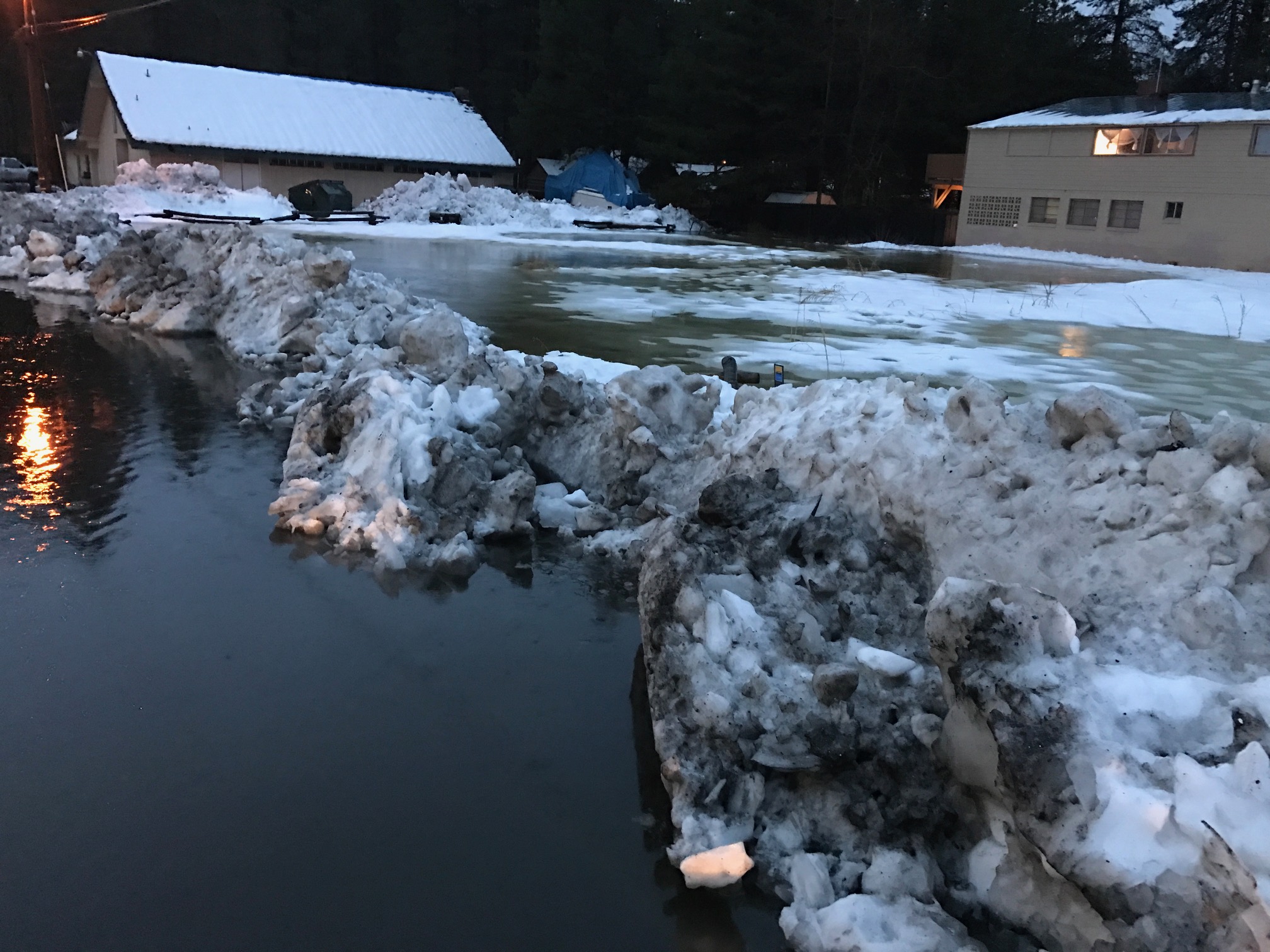 The California Tahoe Conservancy lots by the Knights Inn in South Lake Tahoe are flooded. Photo/Hal Cole
