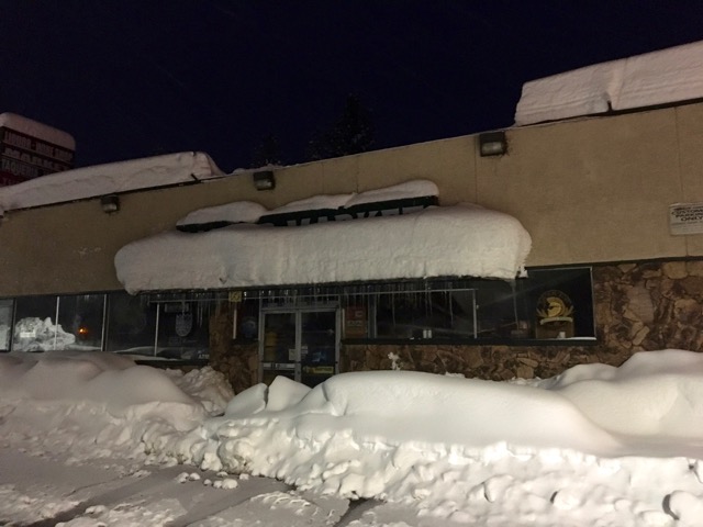 The liquor store at Harrison Avenue sustained substantial damage when the roof collapsed Jan. 23 because of the snow load. Photo/Provided