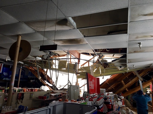 The liquor store could be a total loss after the roof collapsed Jan. 23. Photo/Provided