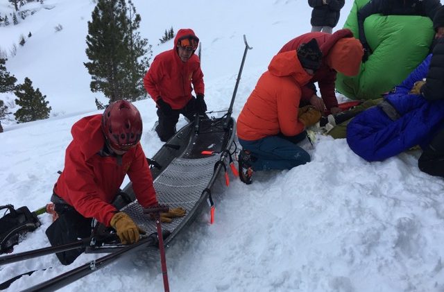 Back country skier safe after injuring leg