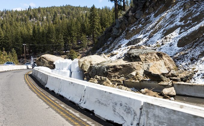 Boulders keep falling along Hwy. 50 in Nev.